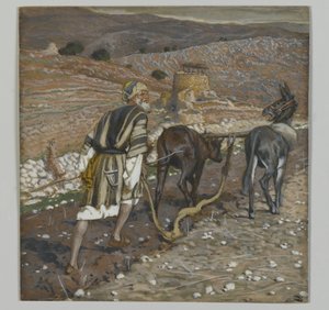 Mannen vid plogen, illustration från Vår Herre Jesu Kristi liv (wc över grafit på papper) av James Jacques Joseph Tissot