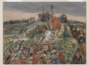 Processionen närmar sig Golgata, illustration från Vår Herre Jesu Kristi liv, 1886-94 (wc över grafit på papper) av James Jacques Joseph Tissot