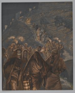 Judas procession, illustration från Vår Herre Jesu Kristi liv, 1886-94 (wc över grafit på papper) av James Jacques Joseph Tissot