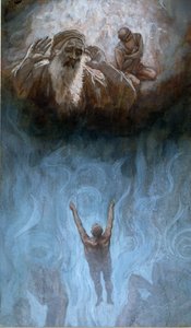 The Rich Man in Hell, illustration till The Life of Christ, c.1886-94 (wc & gouache på kartong) av James Jacques Joseph Tissot