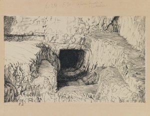 Den runda stenen sedd från utsidan, illustration från Vår Herre Jesu Kristi liv (bläck på papper) av James Jacques Joseph Tissot