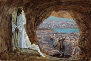The Temptation in the Wilderness, illustration till The Life of Christ, c.1886-94 (wc & gouache på kartong) av James Jacques Joseph Tissot