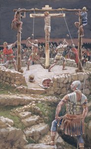 The Wedging of the Cross, illustration till The Life of Christ, c.1886-94 (wc & gouache på kartong) av James Jacques Joseph Tissot