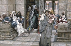 The Widows Mite, illustration till The Life of Christ, c.1884-96 (wc & gouache på kartong) av James Jacques Joseph Tissot