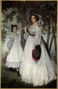 De två systrarna eller "" porträtt i en park" Målning av Jacques Joseph (Jacques-Joseph) Tissot dit James Tissot (1836-1902) av James Jacques Joseph Tissot