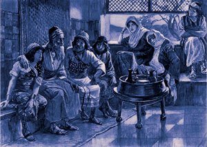 Job och hans familj av J James Tissot - Bibeln av James Jacques Joseph after Tissot