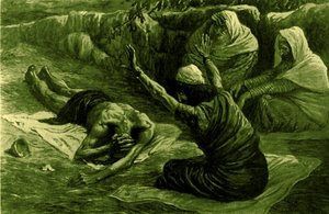 Job liggande på sophögen, av Tissot -Bibel av James Jacques Joseph after Tissot