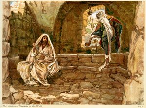 Samariens kvinna vid brunnen - St John - Bibeln av James Jacques Joseph after Tissot