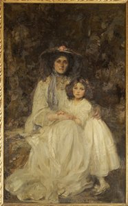 Lady Dickson-Poynder och hennes dotter Joan, ca 1905 av James Jebusa Shannon