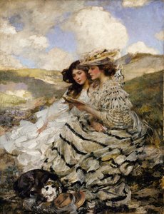 På sanddynerna Lady Shannon och Kitty, ca. 1900-1910.