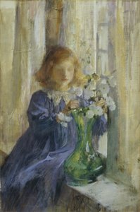 Den gröna vasen (olja på duk) av James Jebusa Shannon