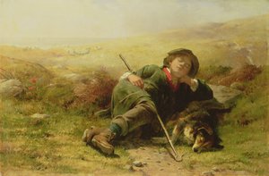 En herdepojke och hans fårhund försummar sin plikt, 1851