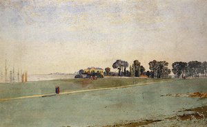 A View near the Mouth of the Avon, nära Bristol (akvarell på papper)