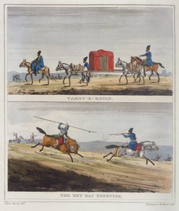Takht-e-Ravan & T Kiya arbetar med träning av James Justinian (after) Morier
