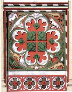 Detaljer om en målad takskärm vid Dickleburgh Church, Norfolk, från `Gothic Ornaments`, graverad av J.R Jobbins av James Kellaway (after) Colling