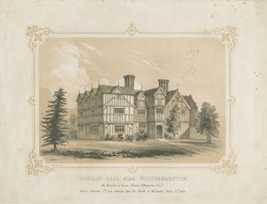 Bushbury - Moseley Old Hall: litografi och [?1700-talet] av James Kellaway Colling