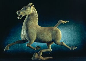 Han-dynastins berömda flygande häst i Gansu skulptur. Lanzhou Gansu-provinsen, Pe...
