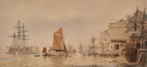 Solnedgång vid floden Medway av James Lawson Stewart