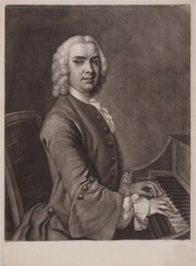 Porträtt av organisten och kompositören John Stanley 1712-1786. av James MacArdell