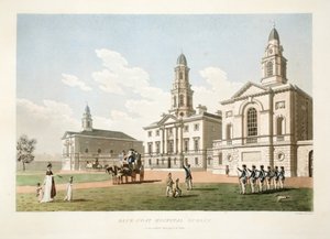 Blue-coat Hospital, Dublin, 1798 (handkolorerat gravyr)