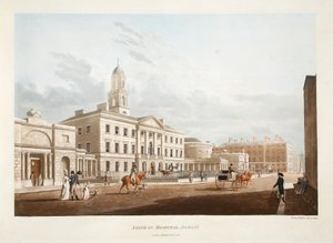 Liggande sjukhus, Dublin, 1795 (handfärgad gravyr)