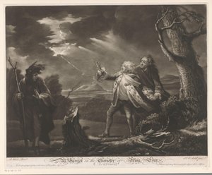 David Garrick som kung Lear med jarlen av Kent och Edgar utklädd till Tom i ett stormigt landskap herr. Garrick i King Lears karaktär (titel på objekt)