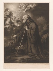 Knästående Saint Francis of Paola i bön