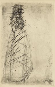 [76] Avtryck från annullerade plåtar av Whistler - Fumette Standing. av James Abbott McNeill Whistler