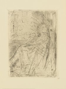 [76] Avtryck från annullerade plåtar av Whistler - Maude, Sittande. av James Abbott McNeill Whistler