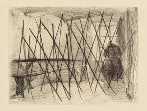 [76] Avtryck från annullerade plattor av Whistler - The Miser. av James Abbott McNeill Whistler