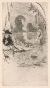 [76] Avtryck från annullerade plåtar av Whistler - the Model Resting. av James Abbott McNeill Whistler