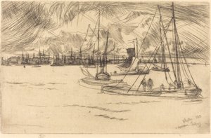 Amsterdam från Tolhuis av James Abbott McNeill Whistler