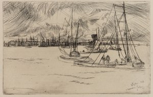 Amsterdam, från Tolhuis av James Abbott McNeill Whistler