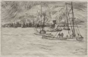 Amsterdam sett från Tolhuis av James McNeill Whistler