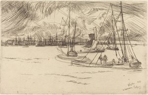 Amsterdam från Tolhuis av James McNeill Whistler
