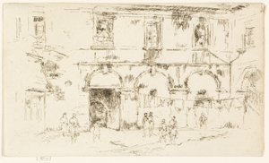 Domstol för klostret St Augustine, Bourges av James Abbott McNeill Whistler