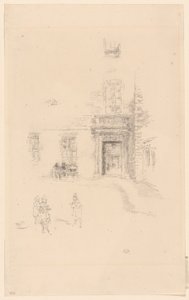 Courtyard, Chelsea Hospital av James Abbott McNeill Whistler