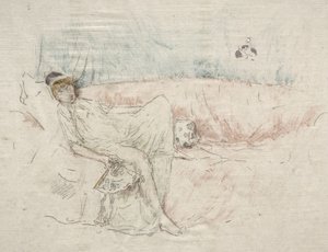 Draperad figur i liggande ställning av James McNeill Whistler