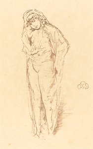 Draperad figur, stående av James Abbott McNeill Whistler