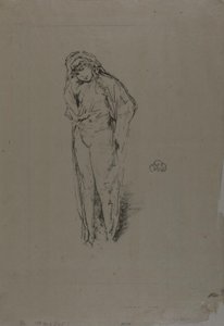Draperad figur, stående av James Abbott McNeill Whistler