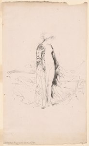 Draperad modell, stående vid en soffa av James Abbott McNeill Whistler