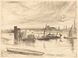 Tidig morgon, Battersea av James Abbott McNeill Whistler
