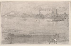 Tidig morgon: Themsen vid Battersea, London av James McNeill Whistler