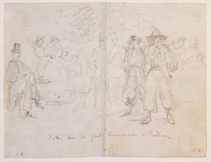Gick in på den stora strandpromenaden i Baden av James Abbott McNeill Whistler