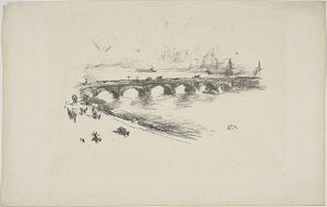 Kväll, Little Waterloo Bridge av James Abbott McNeill Whistler