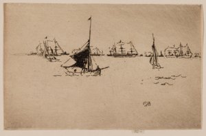 Hennes Majestäts flotta: Kväll av James McNeill Whistler