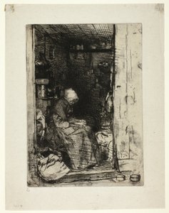 La Vieille aux Loques (Den gamla kvinnan med trasor) av James Abbott McNeill Whistler