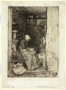 La Vieille aux Loques (Den gamla kvinnan med trasor) av James Abbott McNeill Whistler
