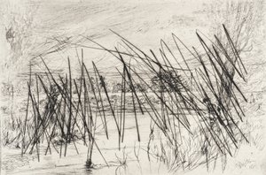 Landskap med en fiskare av James McNeill Whistler