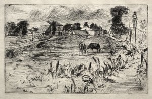 Landskap med häst av James McNeill Whistler